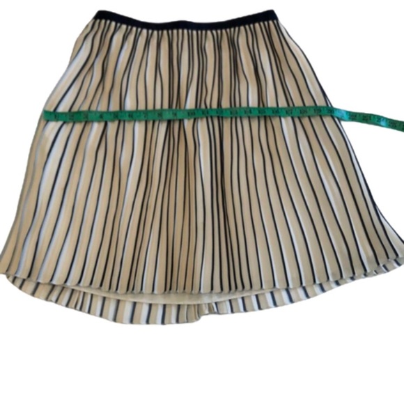 J.Crew Navy Blue and Cream Stripe Pleated Skirt Size 4 - Picture 4 of 10